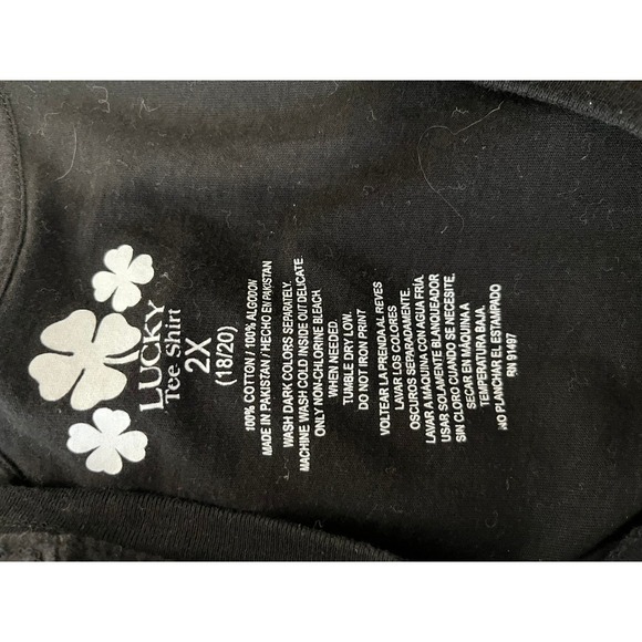 Lucky Brand St. Patricks Day Shamrock Horseshoe Size 2XL V Neck T Shirt - Picture 3 of 4